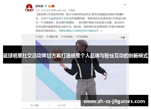 篮球明星社交活动策划方案打造明星个人品牌与粉丝互动的创新模式 篮球明星社交活动策划方案打造明星个人品牌与粉丝互动的创新模式